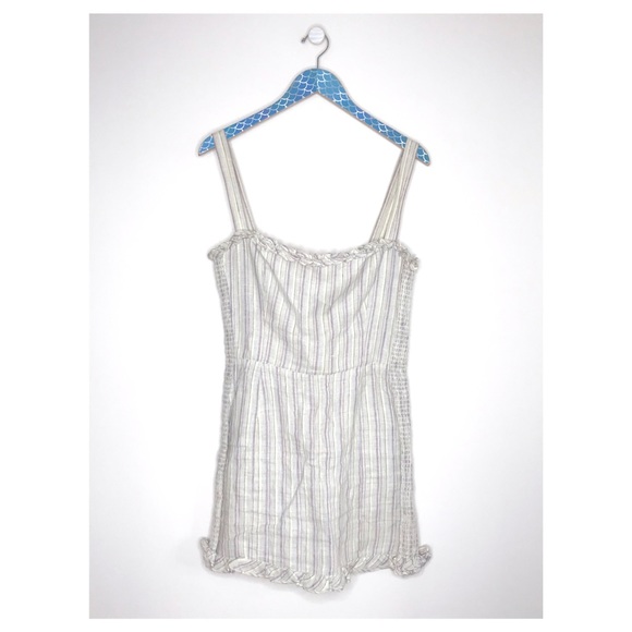 Reformation Ruffle Trim Smocked Stretch Mini Dress - Picture 8 of 8